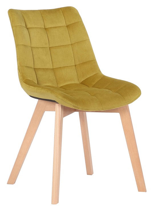 Silla de comedor Passaic terciopelo, amarillo