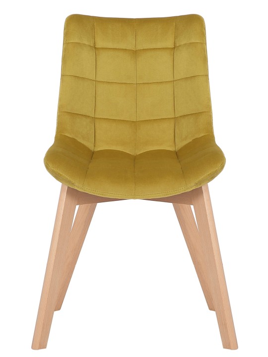 Silla de comedor Passaic terciopelo, amarillo