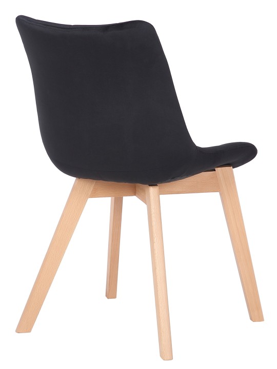 Silla de comedor Passaic terciopelo, negro