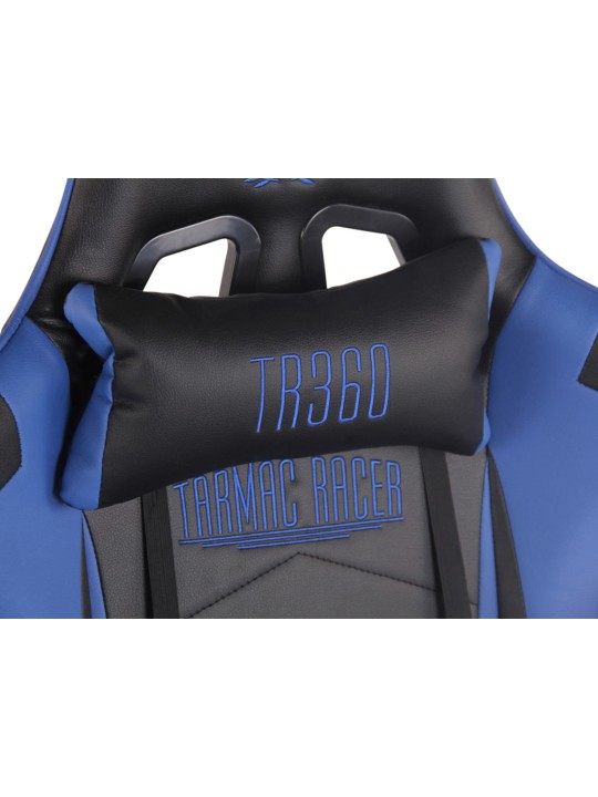 Silla de oficina Racing Turbo con reposapiés, negro/azul