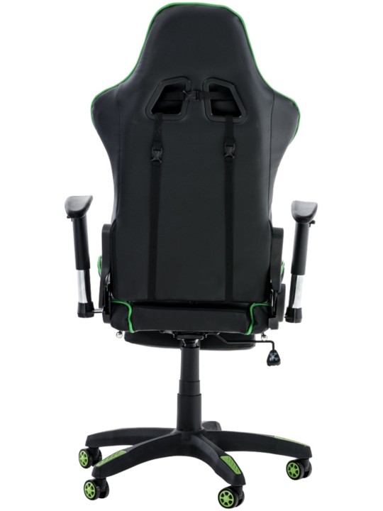 Silla de oficina Racing Turbo con reposapiés, negro/verde