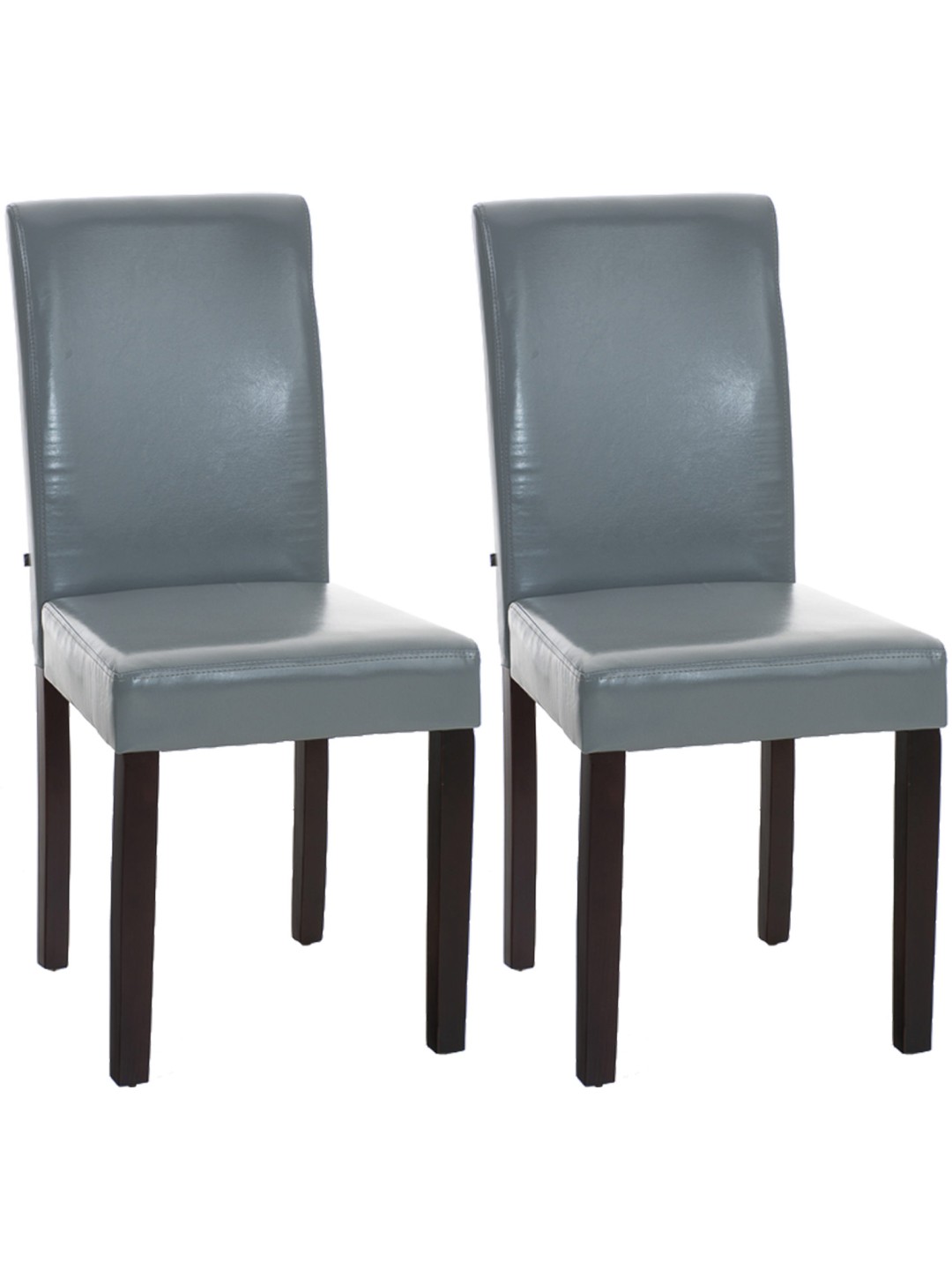 Juego de 2 sillas de comedor Ina marrón oscuro, gris