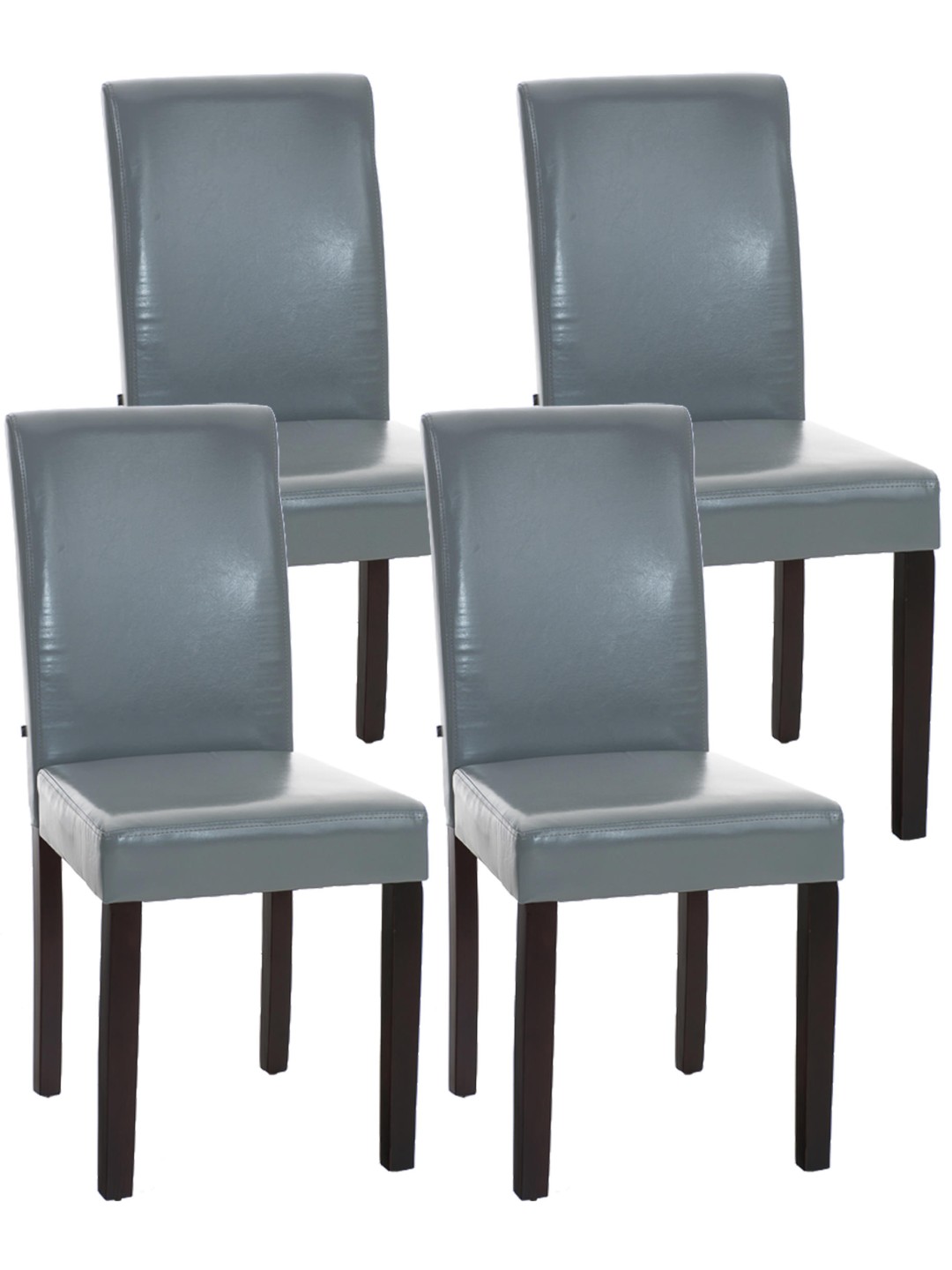 Juego de 4 sillas de comedor Ina marrón oscuro, gris