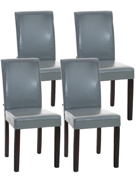 Juego de 4 sillas de comedor Ina marrón oscuro, gris