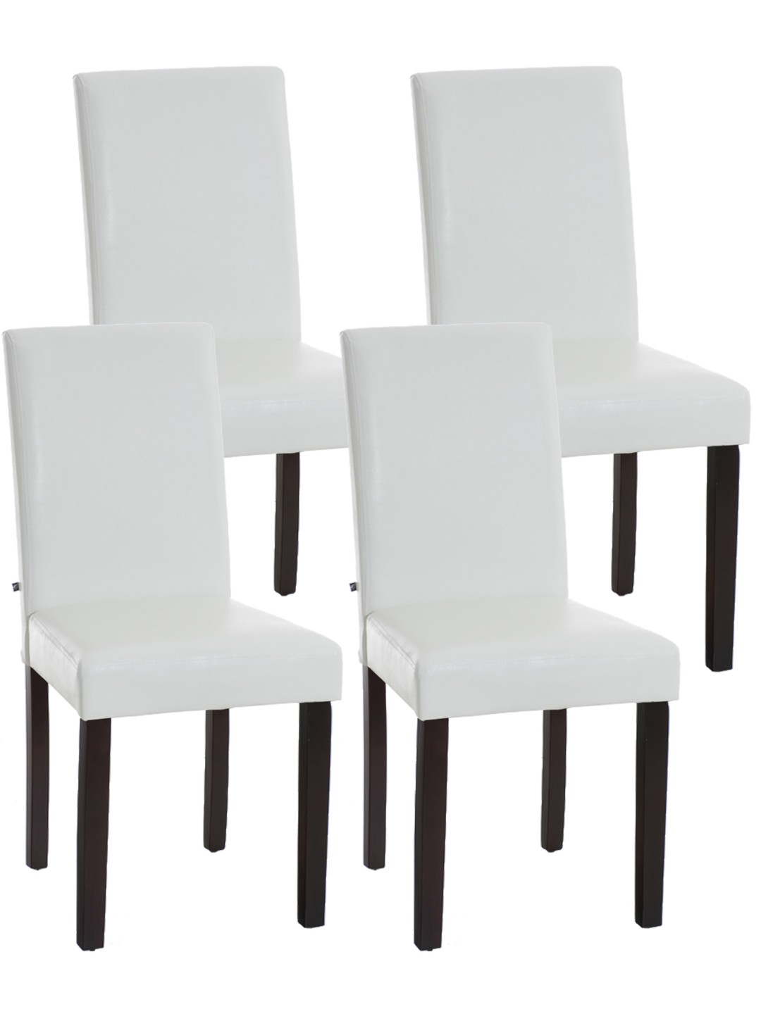 Juego de 4 sillas de comedor Ina marrón oscuro, blanco