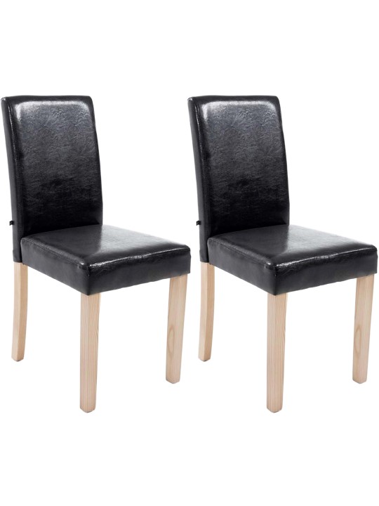 Conjunto de 2 sillas de comedor Ina natura, negro