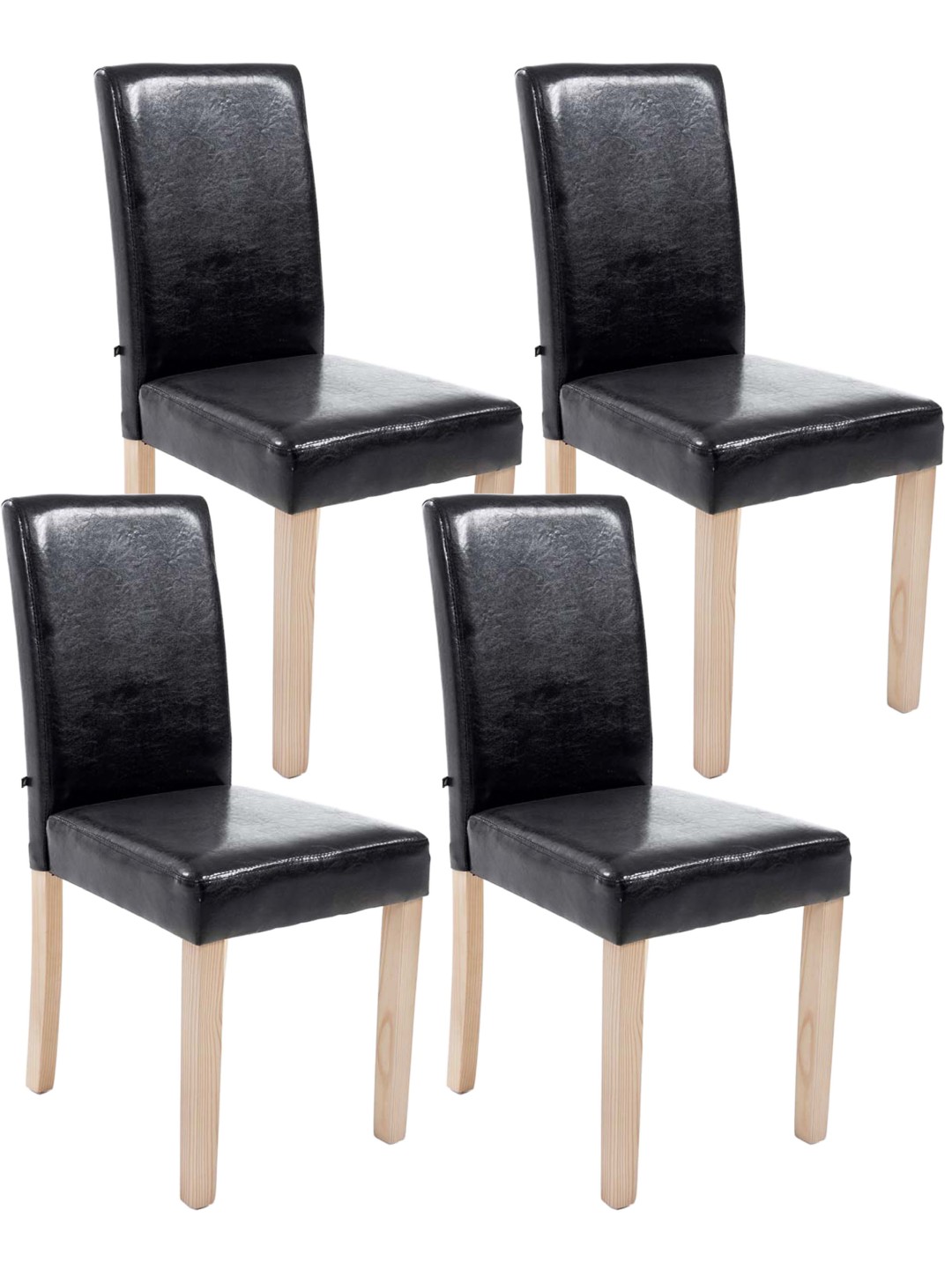 Juego de 4 sillas de comedor Ina natura, negro