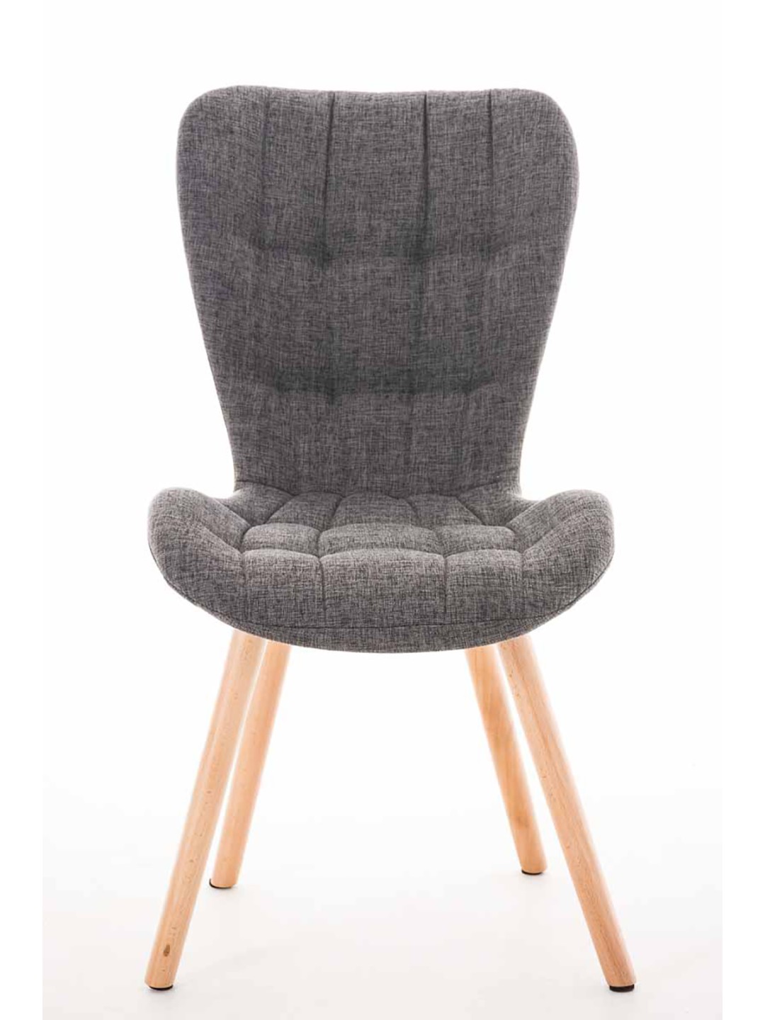 Conjunto de 4 sillas Elda tela natural, gris claro