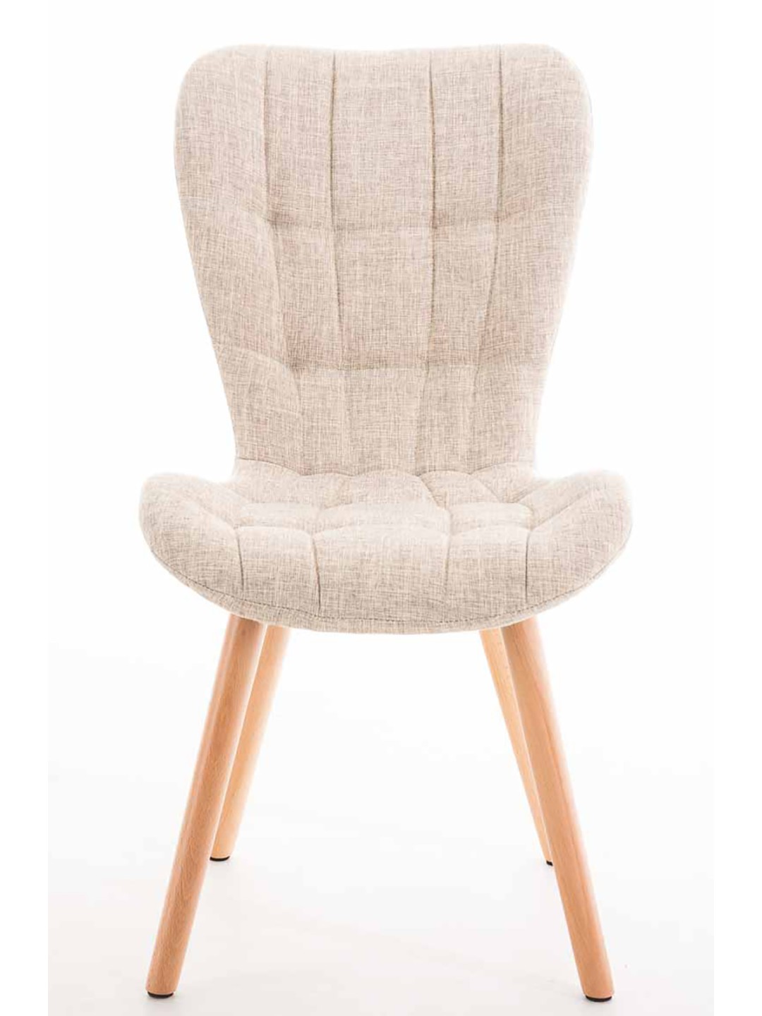 Conjunto de 4 sillas Elda tela natural, crema