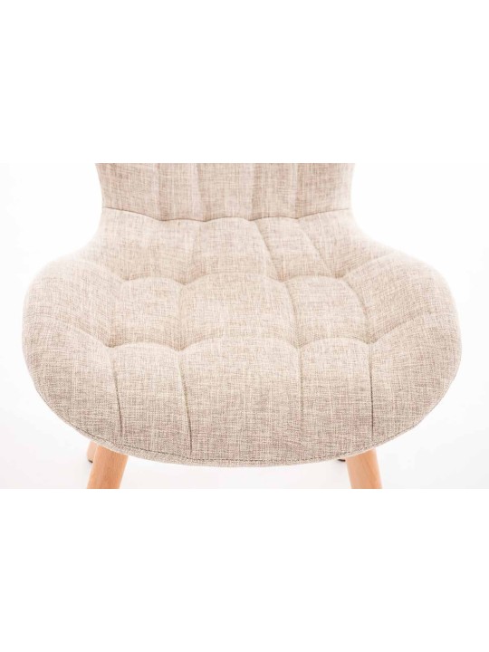 Conjunto de 4 sillas Elda tela natural, crema Conjunto de 4 sillas Elda tela natural, crema