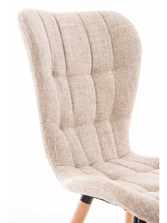 Conjunto de 4 sillas Elda tela natural, crema Conjunto de 4 sillas Elda tela natural, crema