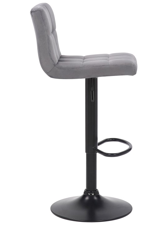 Juego de 2 taburetes de bar Feni terciopelo, gris