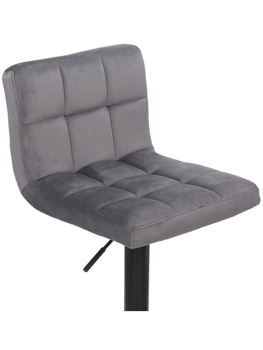Juego de 2 taburetes de bar Feni terciopelo, gris
