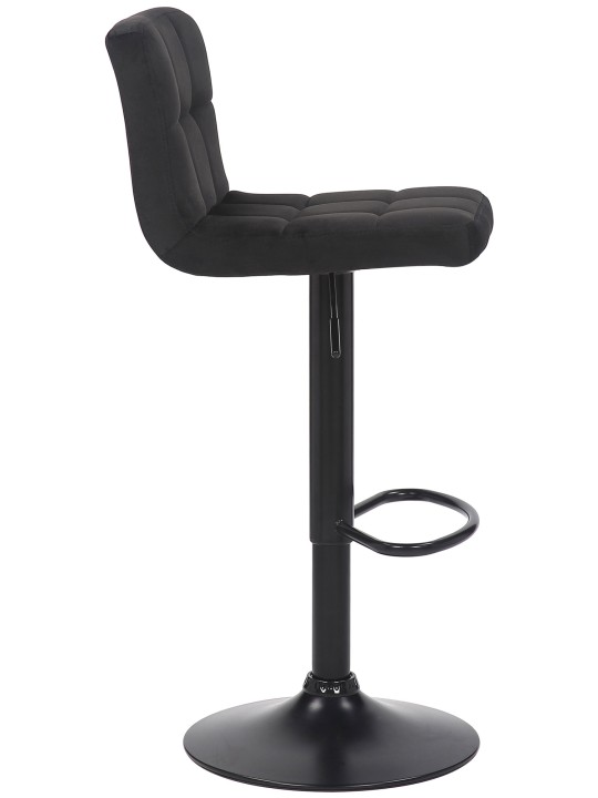 Juego de 2 taburetes de bar Feni terciopelo, negro