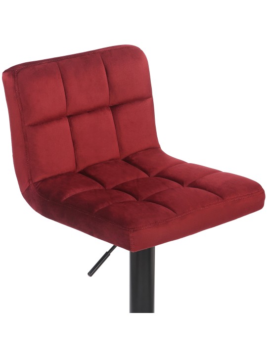 Juego de 2 taburetes de bar Feni terciopelo, rojo