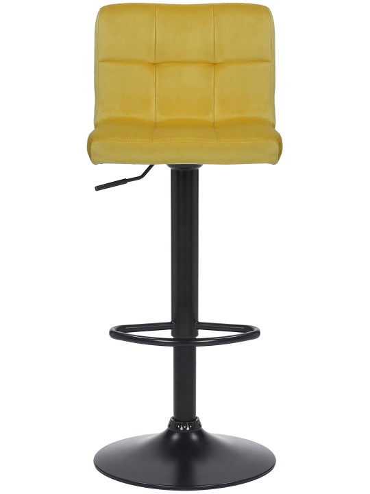 Juego de 2 taburetes de bar Feni terciopelo, amarillo Juego de 2 taburetes de bar Feni terciopelo, amarillo