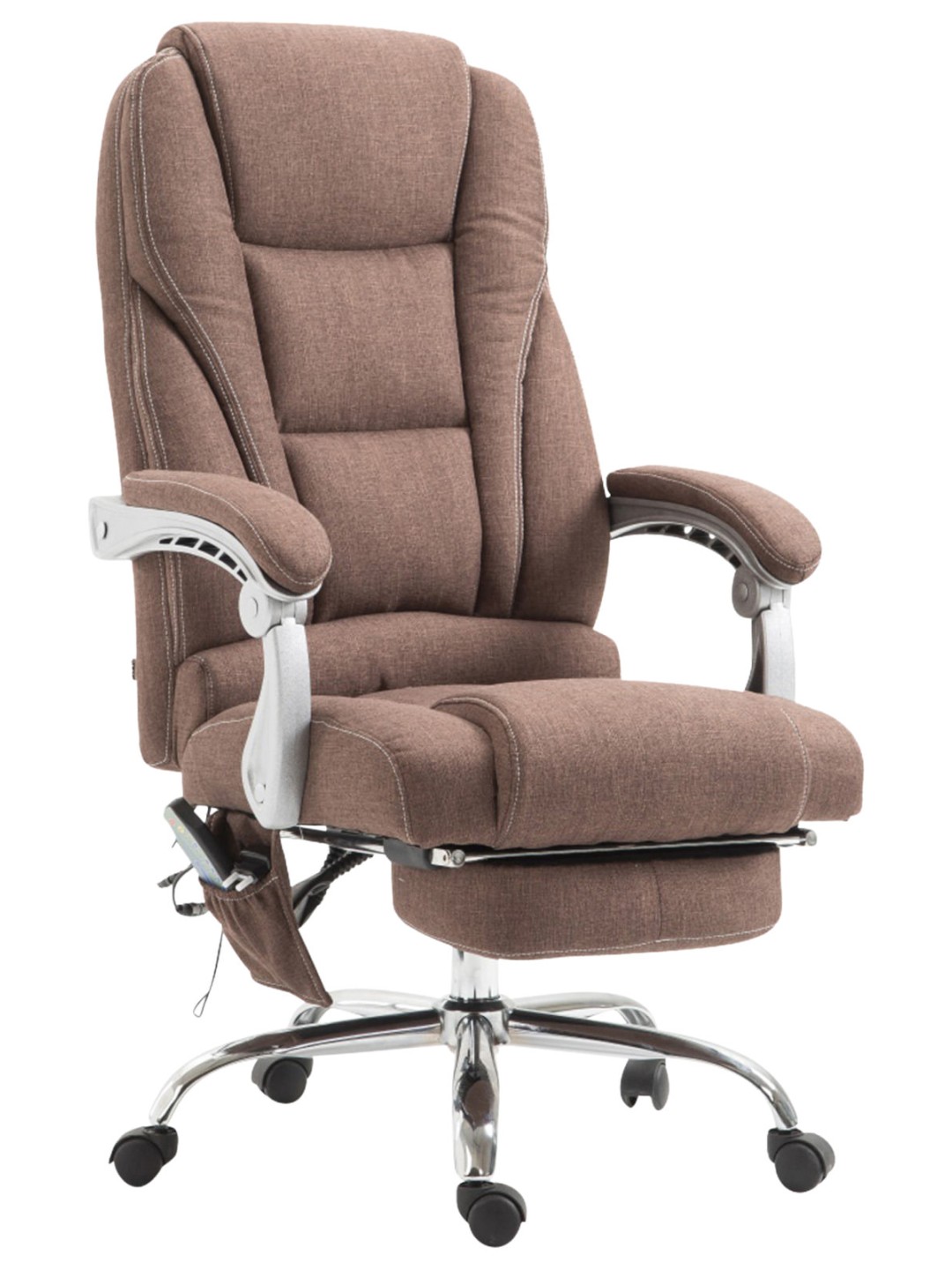 Silla de oficina Pacific tela con función masaje, marrón