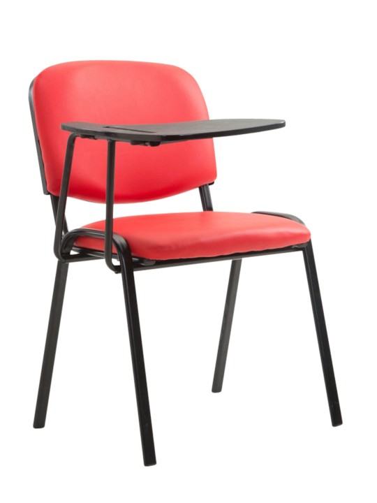 Juego de 4 sillas Ken con mesa plegable de piel sintética, rojo