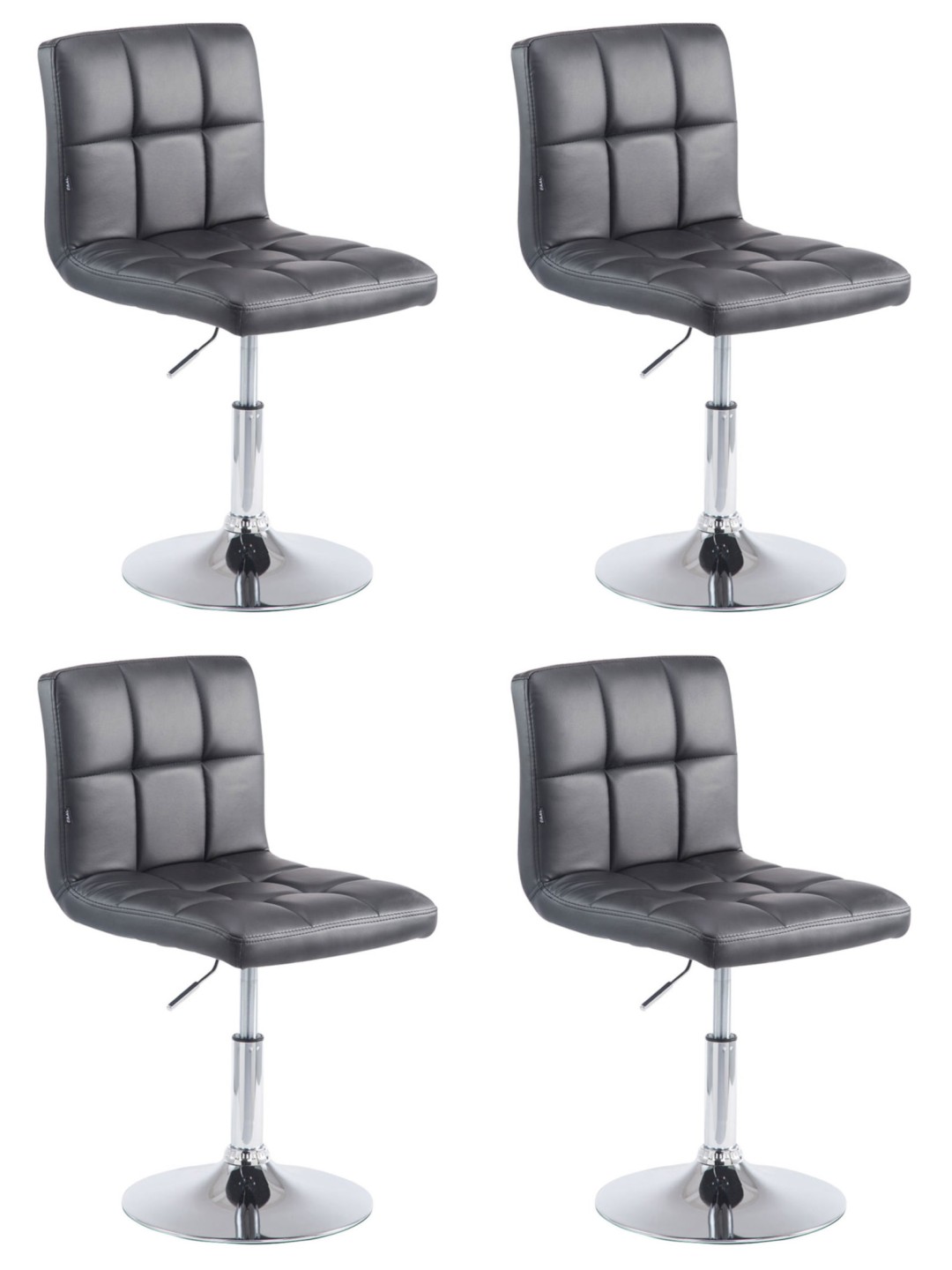 Juego de 4 taburetes de bar Palma V2, negro