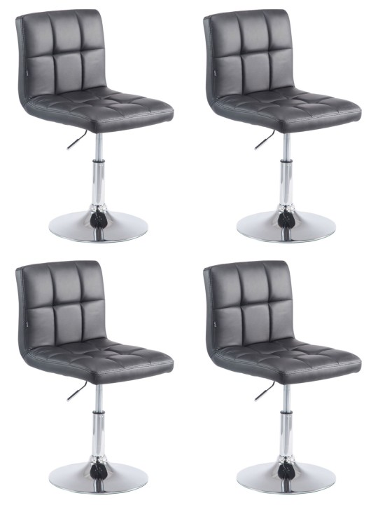 Juego de 4 taburetes de bar Palma V2, negro