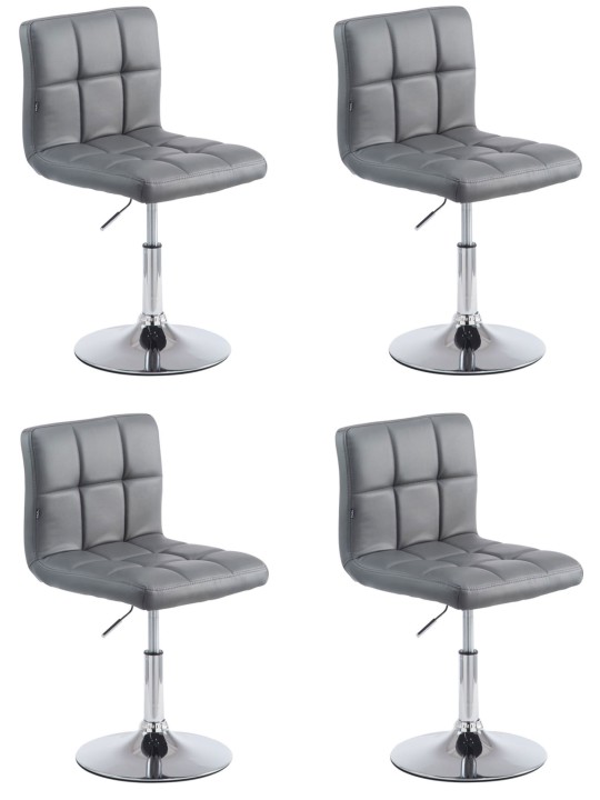 Juego de 4 taburetes de bar Palma V2, gris