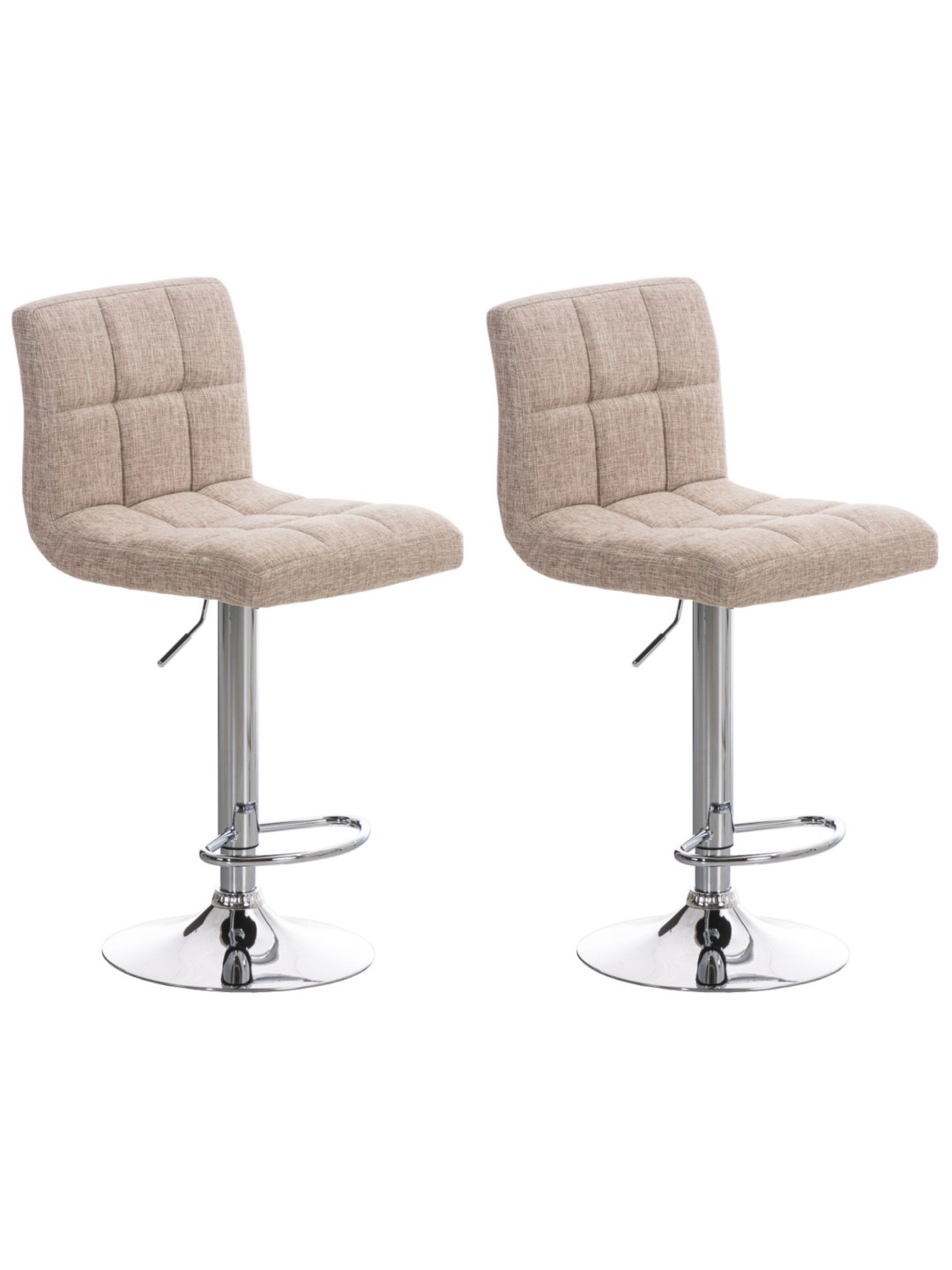 Juego de 2 taburetes de bar Perú FABRIC C, crema