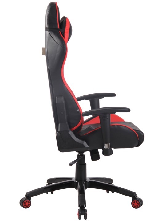 Silla de oficina Racing Shift X2 de cuero artificial sin reposapiés, negro/rojo