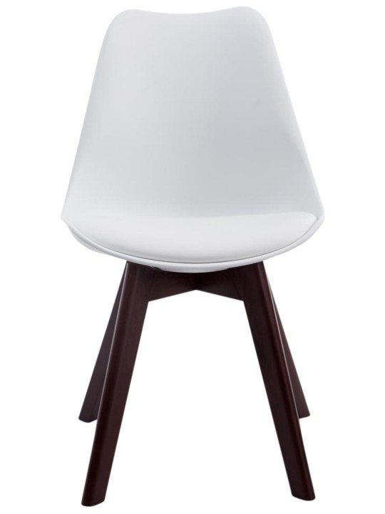 Juego de 4 sillas de visita Borneo V2 nogal ecopiel, blanco