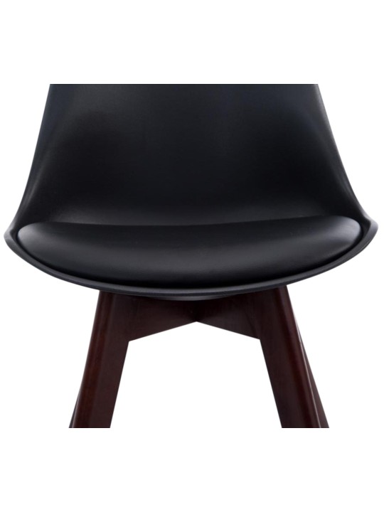 Juego de 4 sillas de visita Borneo V2 nogal ecopiel, negro