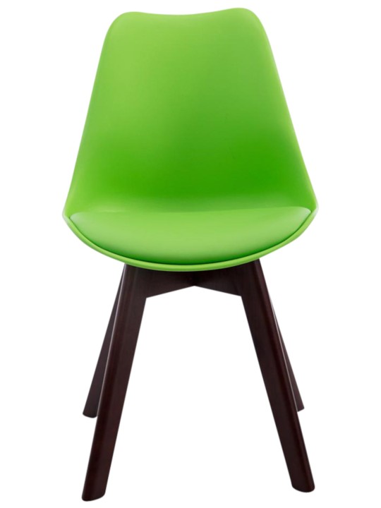 Juego de 4 sillas de visita Borneo V2 nogal ecopiel, verde