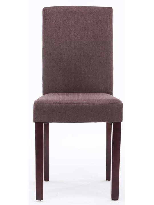 Juego de 2 sillas de comedor Ina tela capuchino, marrón