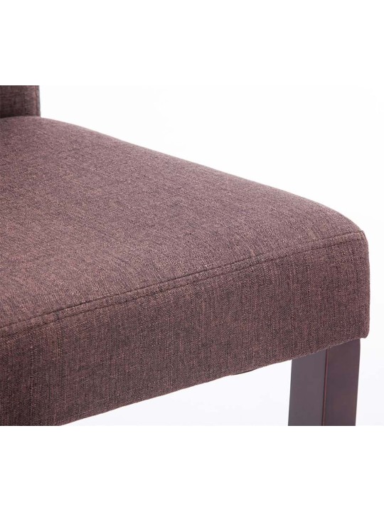 Juego de 2 sillas de comedor Ina tela capuchino, marrón