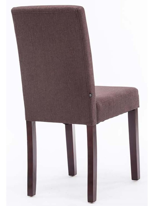 Juego de 4 sillas de comedor Ina tela capuchino, marrón