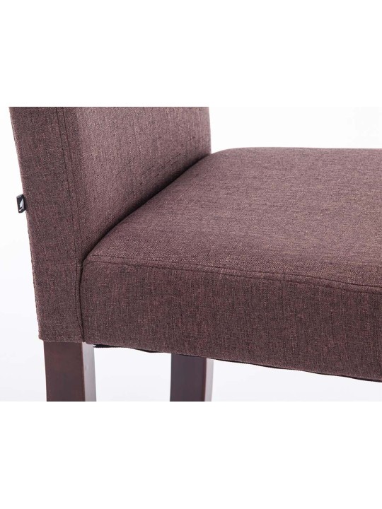 Juego de 4 sillas de comedor Ina tela capuchino, marrón