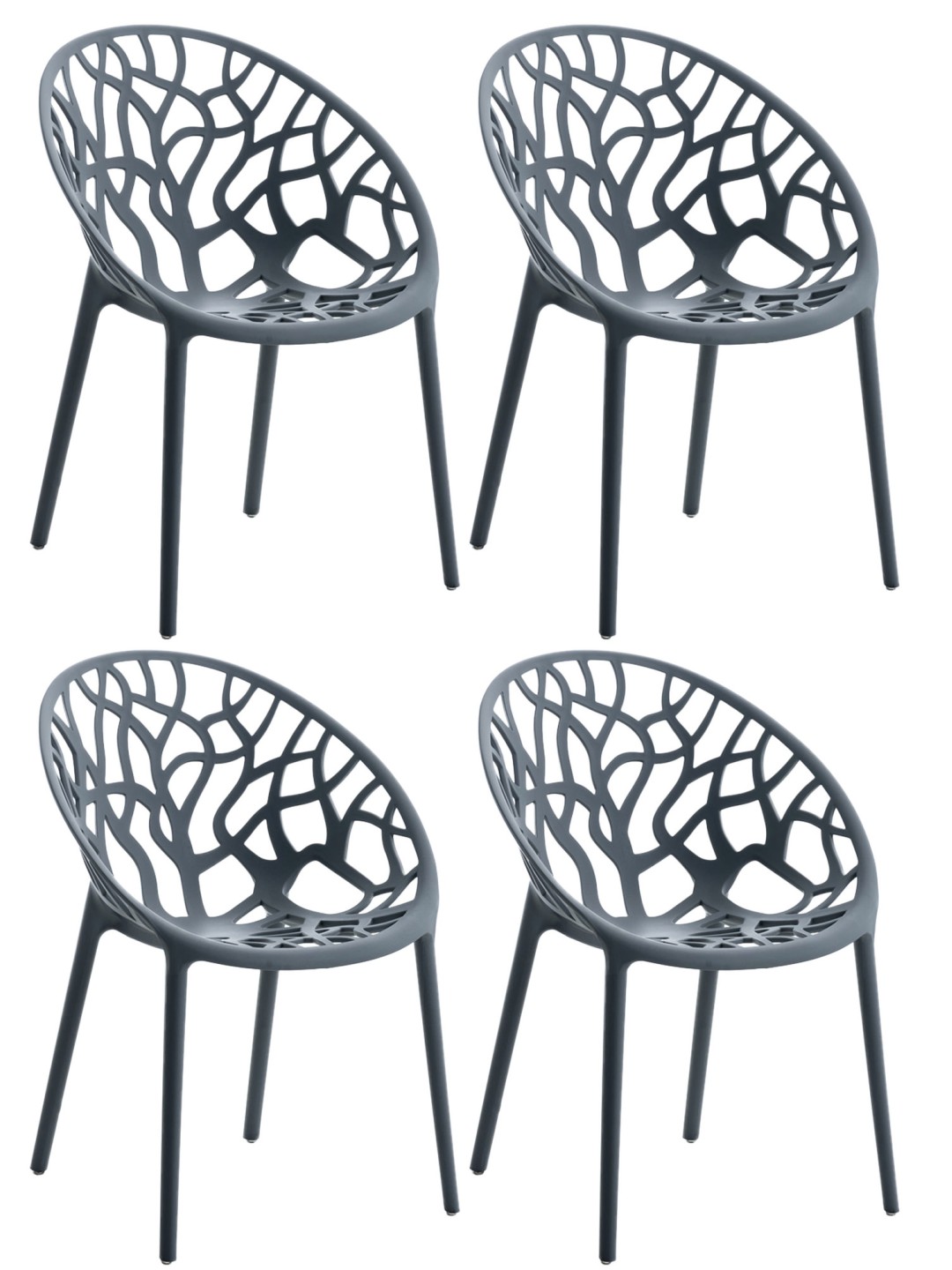 Conjunto de 4 sillas Esperanza, antracita