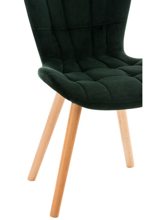 Conjunto de 4 sillas Elda terciopelo, verde Conjunto de 4 sillas Elda terciopelo, verde