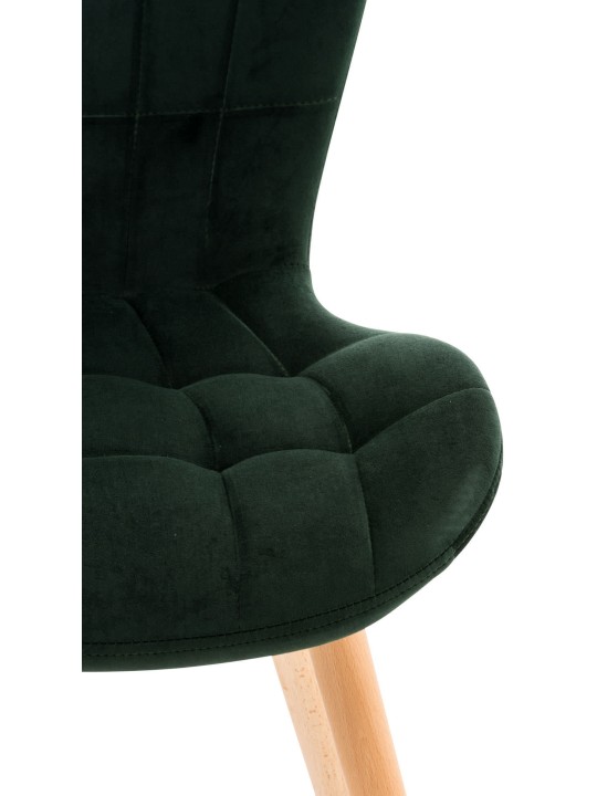 Conjunto de 4 sillas Elda terciopelo, verde Conjunto de 4 sillas Elda terciopelo, verde