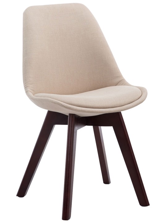 Juego de 4 sillas de visita Borneo V2 tela nogal, crema