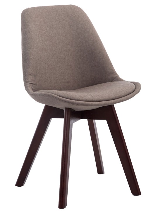 Juego de 4 sillas de visita Borneo V2 tela nogal, taupe
