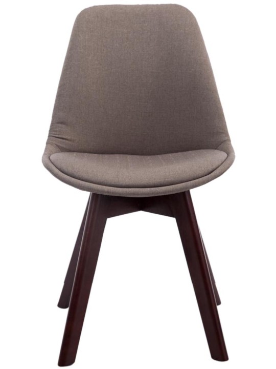 Juego de 4 sillas de visita Borneo V2 tela nogal, taupe