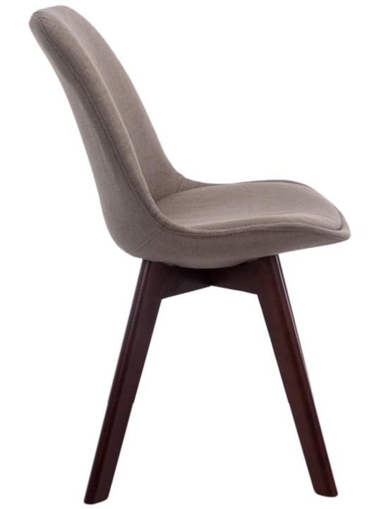 Juego de 4 sillas de visita Borneo V2 tela nogal, taupe