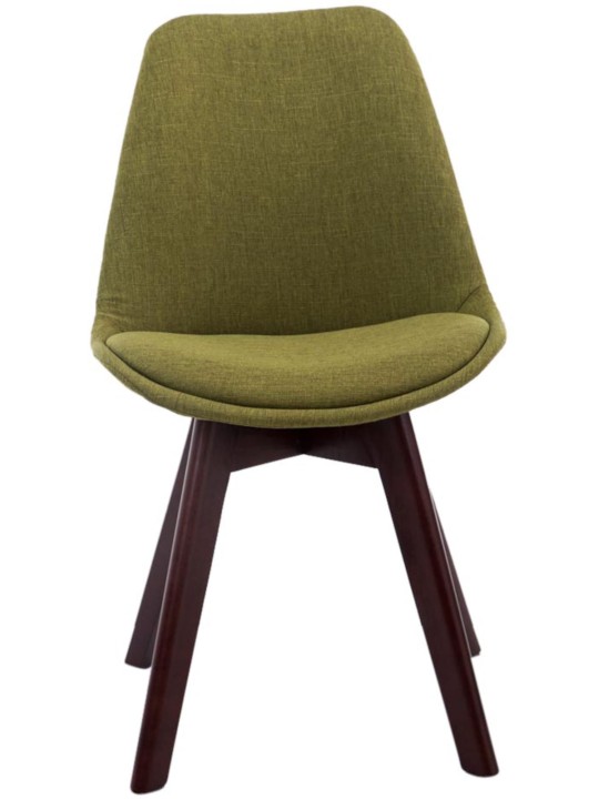 Juego de 4 sillas de visita Borneo V2 tela nogal, verde