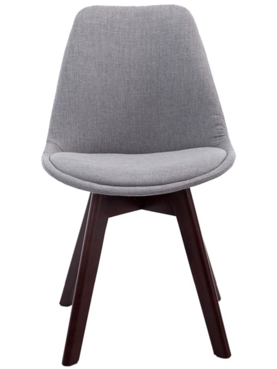 Juego de 4 sillas de visita Borneo V2 tela nogal, gris