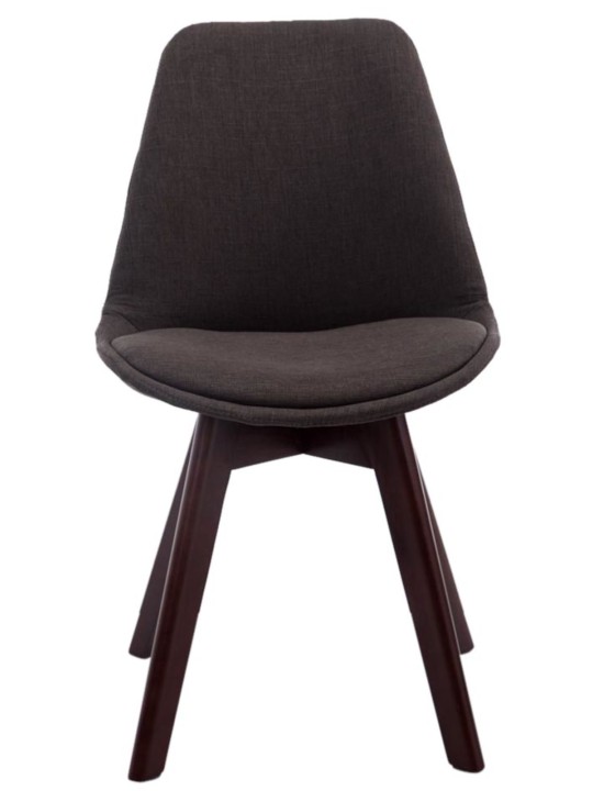 Juego de 4 sillas de visita Borneo V2 tela nogal, gris oscuro