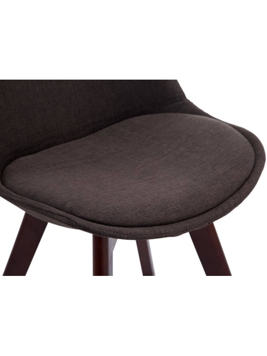 Juego de 4 sillas de visita Borneo V2 tela nogal, gris oscuro