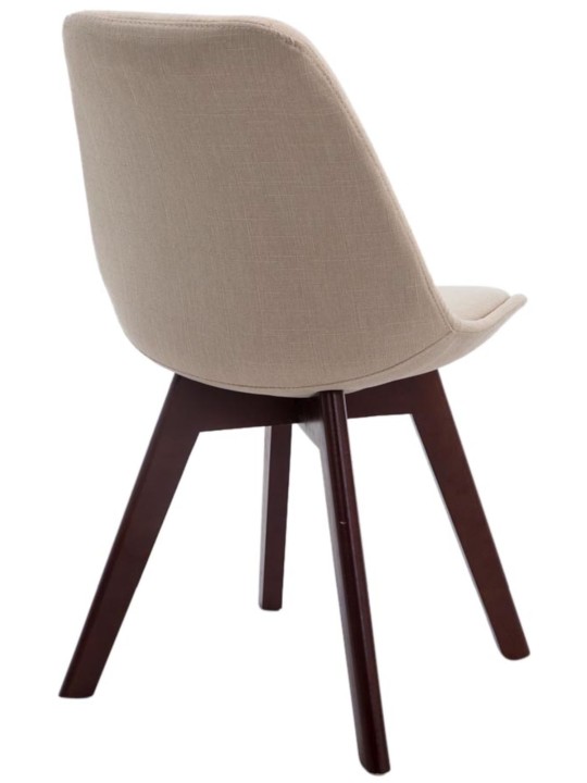 Juego de 4 sillas de visita Borneo V2 tela nogal, crema