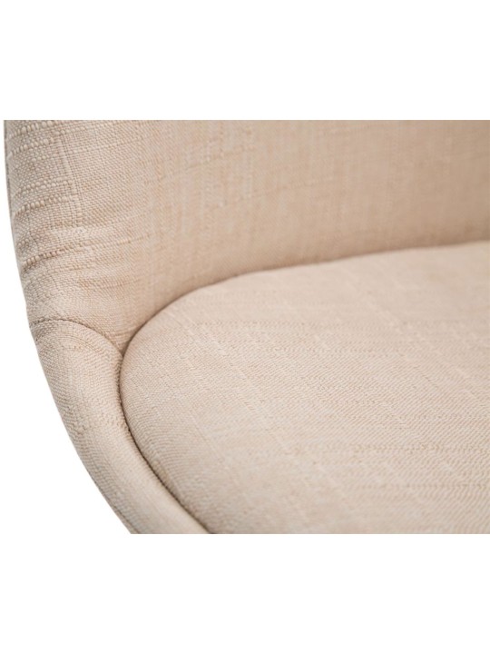 Juego de 4 sillas de visita Borneo V2 tela nogal, crema