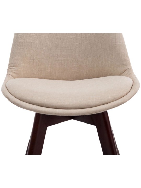 Juego de 4 sillas de visita Borneo V2 tela nogal, crema