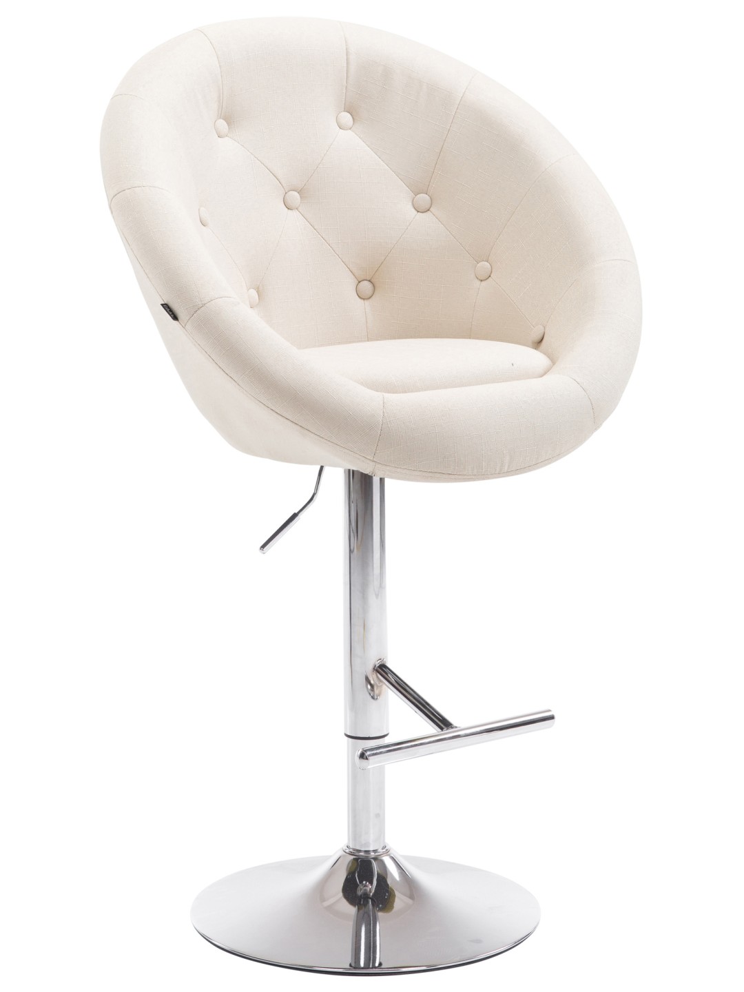 Taburete de bar London V2 tela cromo, crema