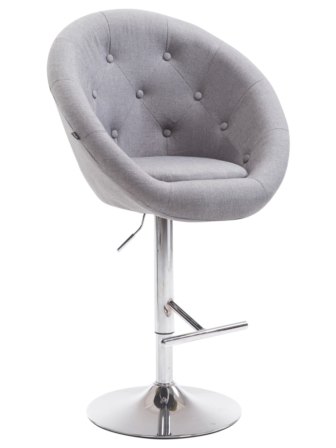 Taburete de bar London V2 tela cromo, gris